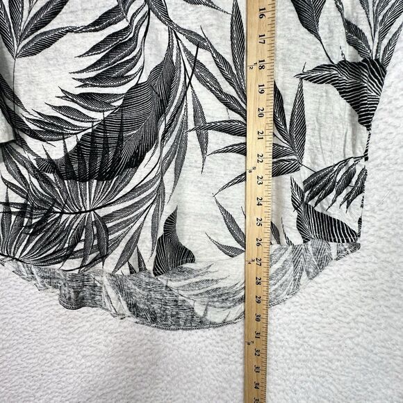 Tamari 100% Linen Palm Leaf Print Top Plus Sz 2X V-Neck 3/4 Sleeve Blouse Resort - Picture 12 of 12